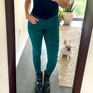 High Waist Ankle Skinny in Coated Pewter Python